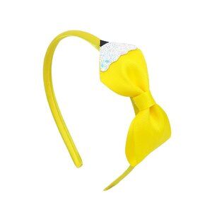 Back to School Pencil Headband Yellow Pen Hair Band Glitter Bow Hair Accessories